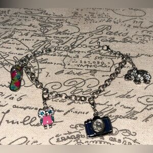 silver charm bracelet with owl, elephant & camera charms #kawaii #jewelry